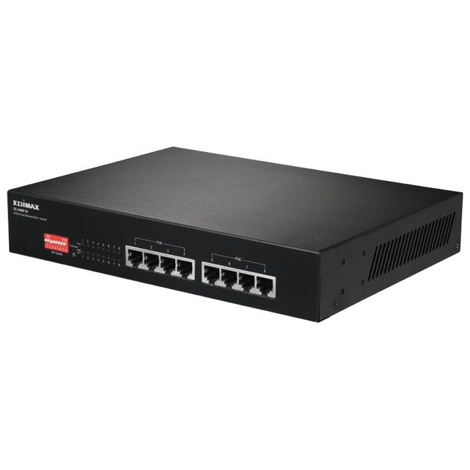 Edimax ES-1008P V2 Switch di rete Fast Ethernet 8 porte con supporto Power over Ethernet PoE 1,6 Gbit-s colore Nero