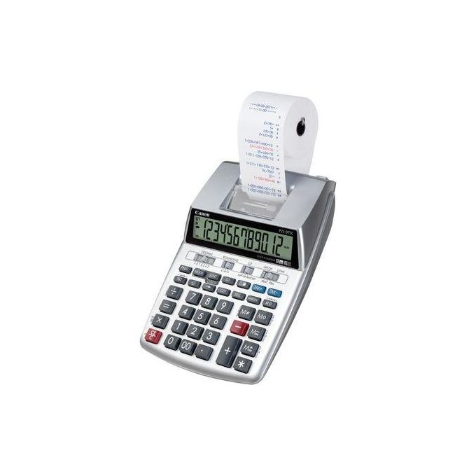 Canon P23-DTSC Calcolatrice Scrivente da Tavolo 12 Cifre Display LCD Stampa 2 Colori Calcolo Tasse colore Argento