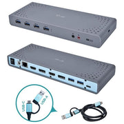 I-tec CADUAL4KDOCK Docking Station USB 3.0 USB-C 5K Dual Display 2x HDMI 2x DisplayPort 6x USB 3.0 Ethernet Gigabit colore Nero