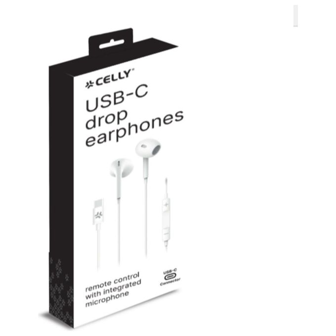 Celly Drop Stereo Auricolari Wireless Usb-C Bianco