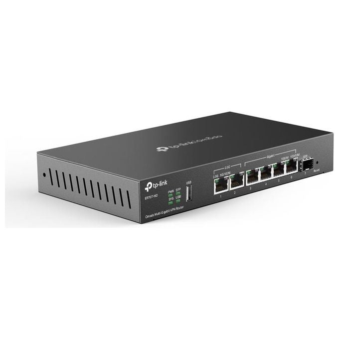 TP-Link ER707-M2 Omada Router Cablato VPN Multi-Gigabit 2.5G WAN 1G SFP WAN-LAN 4P Gigabit RJ45 colore Nero