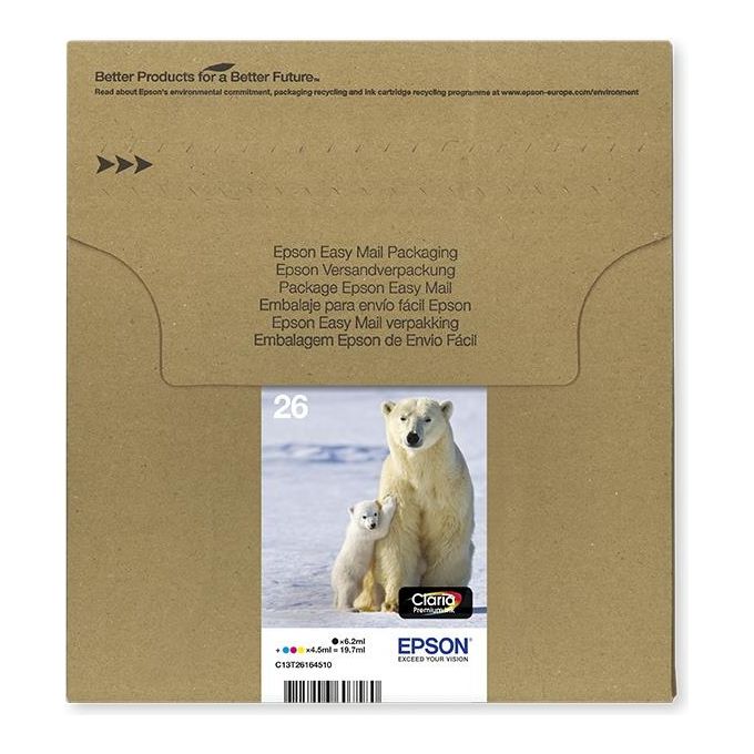 Epson C13T26164511 Polar bear Multipack 4-colours 26 EasyMail Cartuccia di inchiostro Nero Ciano Magenta Giallo colore Nero