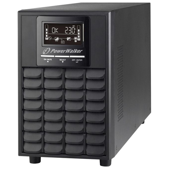 PowerWalker 10122109 VFI 1500 CG PF1 Gruppo di continuita' (UPS) Doppia conversione online 1500 W 4 prese AC C13 C14 LCD USB RS-232 Nero