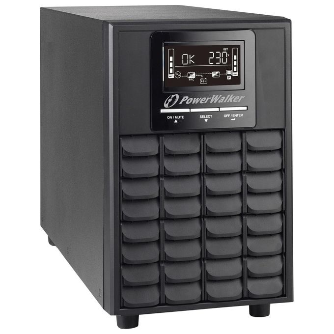 PowerWalker 10122109 VFI 1500 CG PF1 Gruppo di continuita' (UPS) Doppia conversione online 1500 W 4 prese AC C13 C14 LCD USB RS-232 Nero