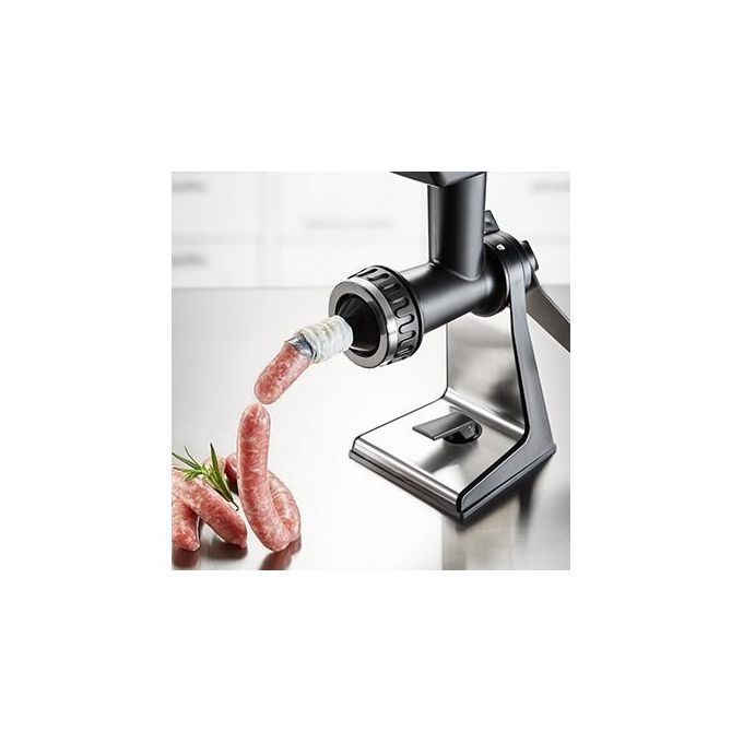 GEFU 19090 TRANSFORMA Tritacarne Multifunzione in Acciaio Inox con 2 Dischi e Accessori per Biscotti colore Acciaio Inox