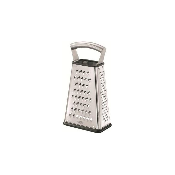 Gefu GF10760 Vitales Grattugia Quadrangolare con 4 Superfici di Taglio a Laser Base Antiscivolo Contenitore Integrato Manico Ergonomico in Acciaio Inox Lavabile in Lavastoviglie colore Argento