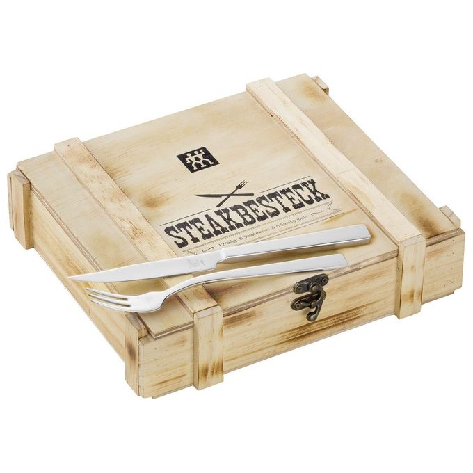 Zwilling Set Posate da Bistecca 12 Pezzi in Scatola di Legno