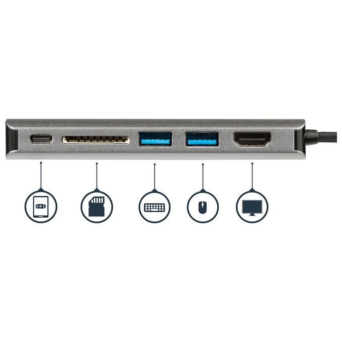 StarTech Adattatore Multiporta Usb-C Lettore Schede SD Power Delivery 4K Hdmi GbE 2x Usb 3.0