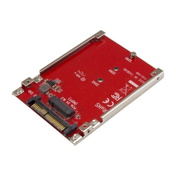 StarTech U2M2E125 Adattatore da M.2 a U.2 per SSD PCIe NVMe M Key U.2 SFF-8639 colore Rosso