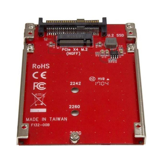 StarTech U2M2E125 Adattatore da M.2 a U.2 per SSD PCIe NVMe M Key U.2 SFF-8639 colore Rosso