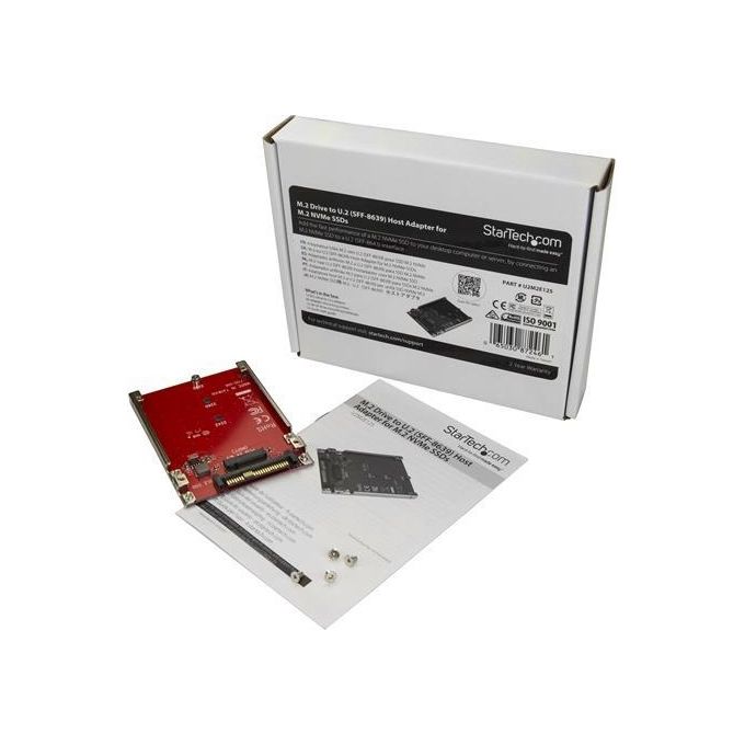 StarTech U2M2E125 Adattatore da M.2 a U.2 per SSD PCIe NVMe M Key U.2 SFF-8639 colore Rosso