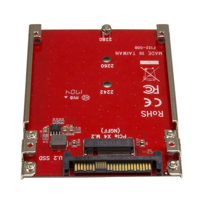 StarTech U2M2E125 Adattatore da M.2 a U.2 per SSD PCIe NVMe M Key U.2 SFF-8639 colore Rosso