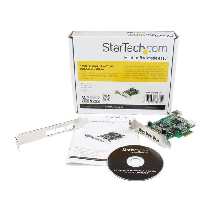 StarTech Scheda Pci Express basso prfilo con 4 porte USB 2.0 ad alta velocita'