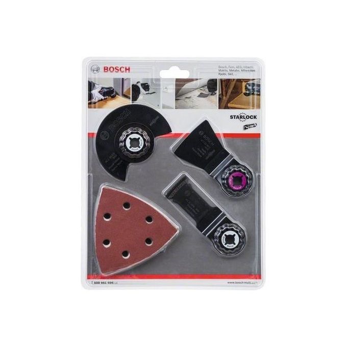Bosch 2 608 661 694 Set di Accessori Multitool 13 Pezzi BiM Starlock per Legno e Metallo colore Nero