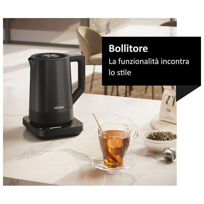 Haier HKE5A 011 I-Master Serie 5 Bollitore Elettrico 1,7 L 2200 W 7 Temperature Touch colore Nero