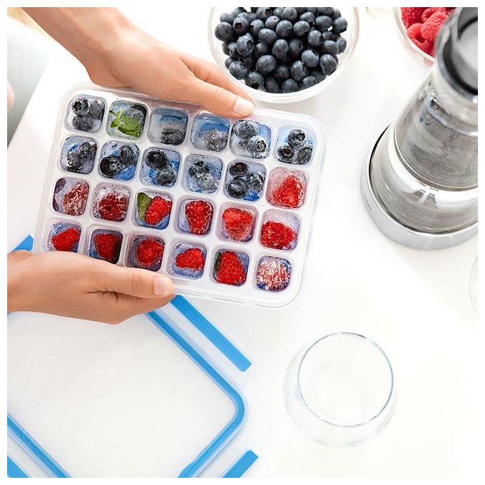 Emsa Clip e Close Ice Cube Tray 24 Pezzi Vaschetta per Ghiaccio