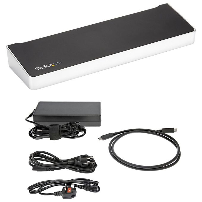 StarTech DK30CH2DPPDU Docking Station USB-C Triplo Monitor 4K 5 Porte USB 3.0 Power Delivery 60W Gigabit Ethernet DisplayPort HDMI colore Nero