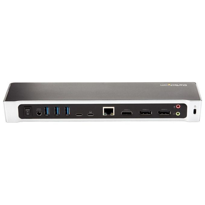 StarTech DK30CH2DPPDU Docking Station USB-C Triplo Monitor 4K 5 Porte USB 3.0 Power Delivery 60W Gigabit Ethernet DisplayPort HDMI colore Nero