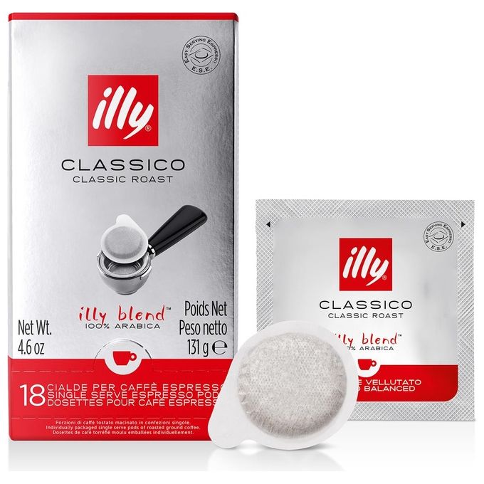 Illy Caffe' in Cialde ESE Mono Splitdose Tostato Classico 1 Confezione da 18 Cialde
