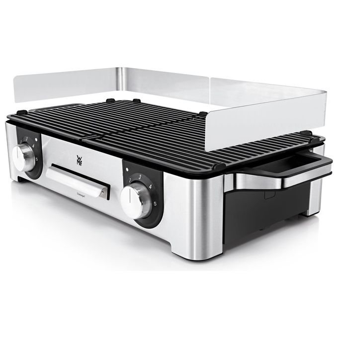 WMF 0415280011 Lono Master Grill Elettrico 2400 W con Piastre Antiaderenti Rimovibili e Protezione IPx4 per Uso Esterno colore Nero