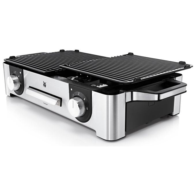 WMF 0415280011 Lono Master Grill Elettrico 2400 W con Piastre Antiaderenti Rimovibili e Protezione IPx4 per Uso Esterno colore Nero