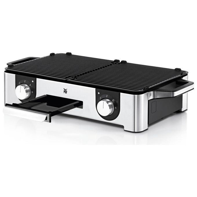 WMF 0415280011 Lono Master Grill Elettrico 2400 W con Piastre Antiaderenti Rimovibili e Protezione IPx4 per Uso Esterno colore Nero