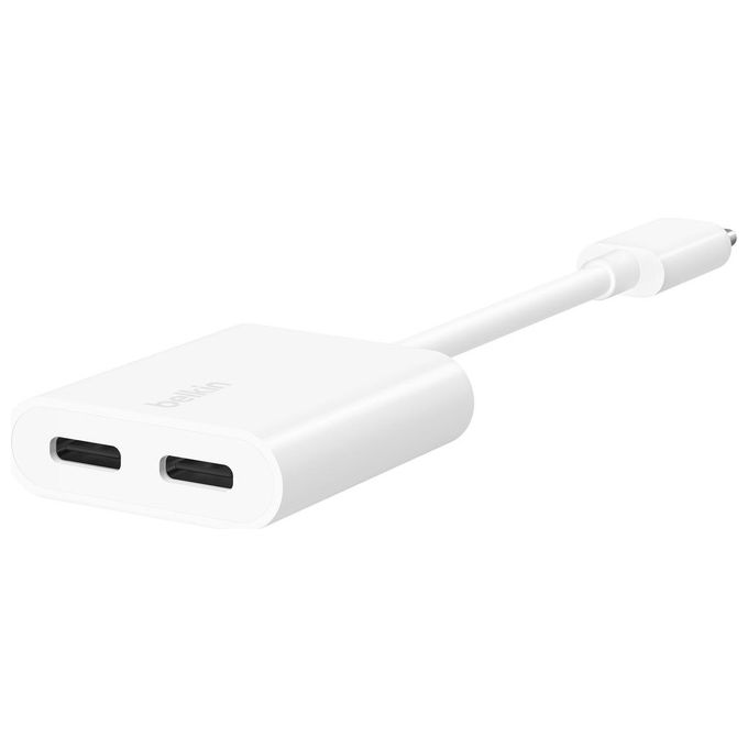 Belkin F7U081BTWH RockStar Adattatore Audio con Ricarica USB-C 2 porte 60 W colore Bianco