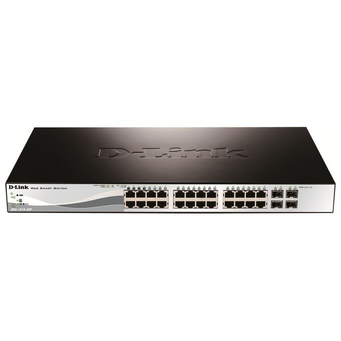 D-Link DGS-1210-28P Switch Smart Gestito 24 Porte Gigabit PoE 4 Porte SFP L2 1U colore Nero