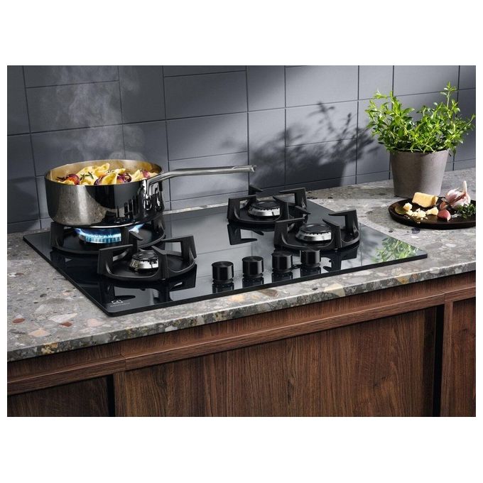 Electrolux EGG64272M Serie 600 Piano cottura a gas 60 cm 4 fuochi StepPower SpeedBurner Griglie in ghisa colore Grigio