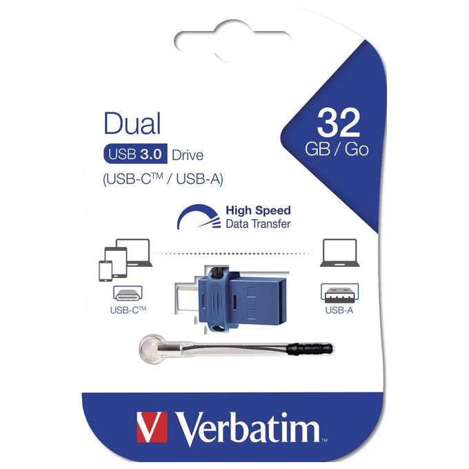 Verbatim Chiavetta Usb 32Gb Dual Drive Usb 3.0 Type C