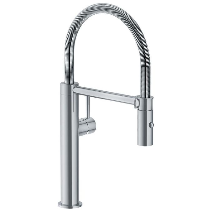 Franke 115.0472.960 Pescara L Miscelatore Cucina con Doccetta Canna Girevole 360° Cartuccia Ceramica colore Inox Satinato