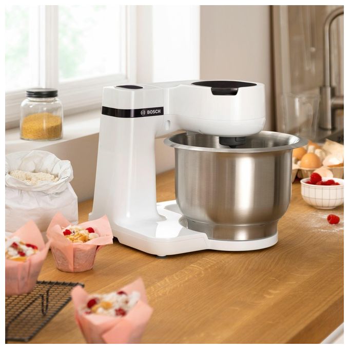 Bosch MUMS2EW00 Serie 2 Robot da Cucina Planetaria 700W Ciotola 3,8 L Acciaio Inox 4 Velocita' colore Bianco
