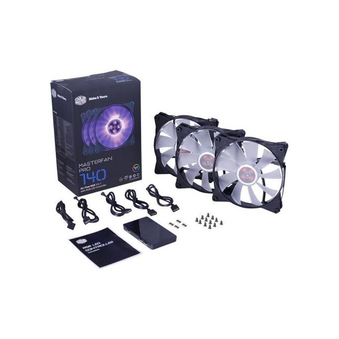 Cooler Master MFY-F4DC-083PC-R1 MasterFan Pro 140 Ventola per Case 3 Pack 140mm RGB 500 800 rpm 53 CFM 20 dB colore Nero