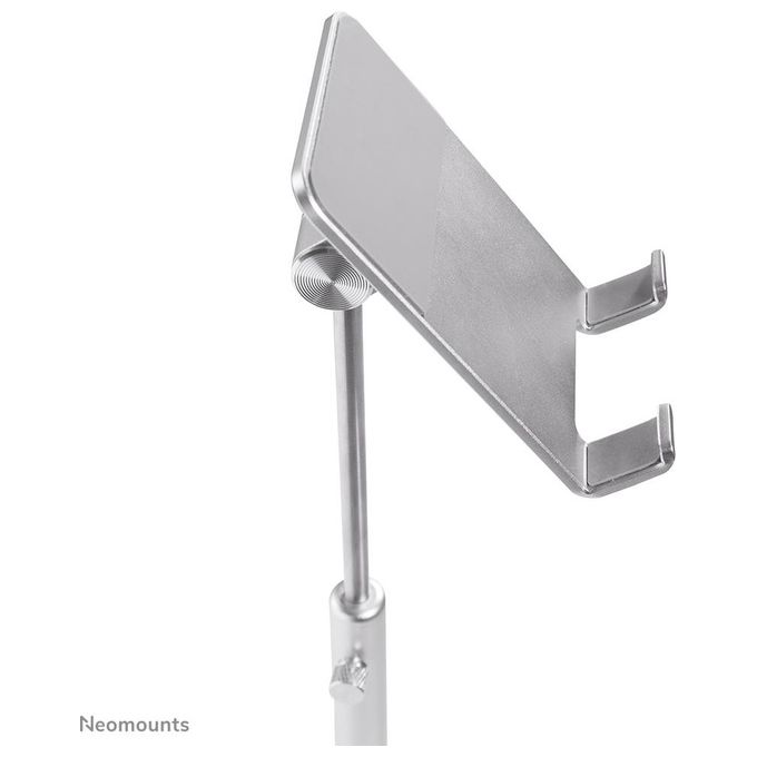 Neomounts DS10-200SL1 Supporto per Telefono regolabile in altezza da 17 a 27 5 cm inclinazione 180° rotazione 360° colore Argento
