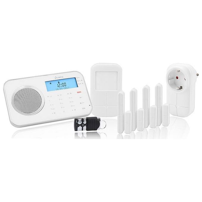 Olympia 6006 Prohome 8762 Sistema di Allarme WiFi GSM fino a 64 sensori con App Sirena Integrata colore Bianco