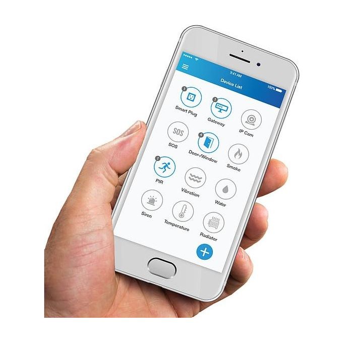 Olympia 6006 Prohome 8762 Sistema di Allarme WiFi GSM fino a 64 sensori con App Sirena Integrata colore Bianco