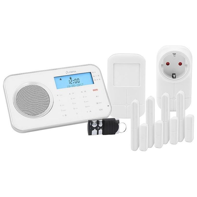 Olympia 6006 Prohome 8762 Sistema di Allarme WiFi GSM fino a 64 sensori con App Sirena Integrata colore Bianco