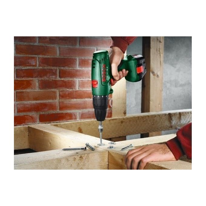 Bosch 0603941503 PSB 12 VE-2 Trapano a Batteria 12V 2 Kg Mandrino Senza Chiave Inversione Foratura Calcestruzzo 10 mm