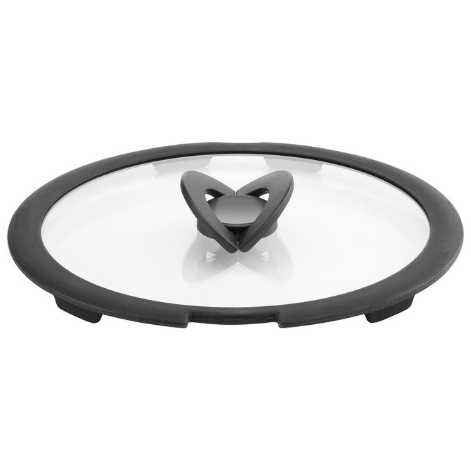 Lagostina Coperchio Vetro 24cm Ingenio Manicatura Salvaspazio Bordo in Silicone
