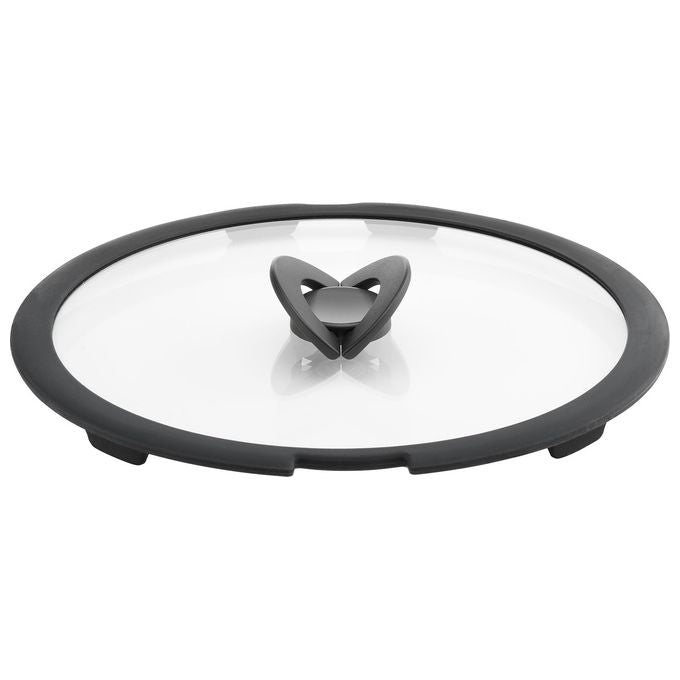 Lagostina Coperchio Vetro 28cm Ingenio Manicatura Salvaspazio Bordo in Silicone