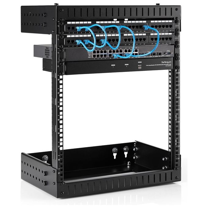 StarTech RK12WALLOA Armadio Rack a Muro 12U 19'' Profondita' Regolabile da 30.4 a 50.8 cm Capacita' 90 Kg colore Nero