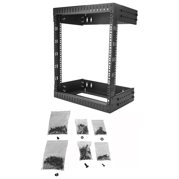 StarTech RK12WALLOA Armadio Rack a Muro 12U 19'' Profondita' Regolabile da 30.4 a 50.8 cm Capacita' 90 Kg colore Nero
