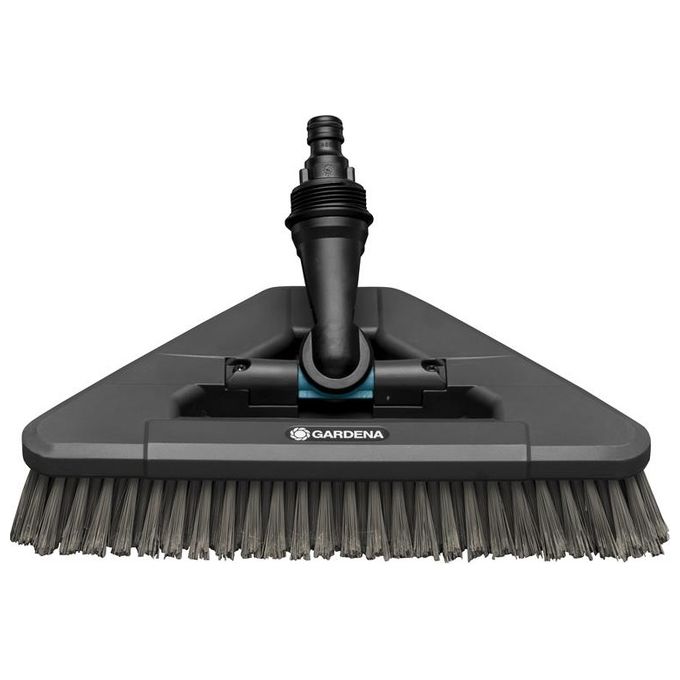 Gardena 18812-20 Cleansystem Spazzolone Soft Flex con Setole Morbide per Superfici Delicate Testina Triangolare Girevole 360° Compatibile con Manico Cleansystem colore Nero