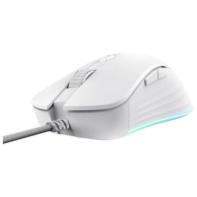 Trust 24891 GXT924W YBAR+ Mouse Gaming 25600 DPI USB Tipo A 6 Pulsanti Programmabili colore Bianco