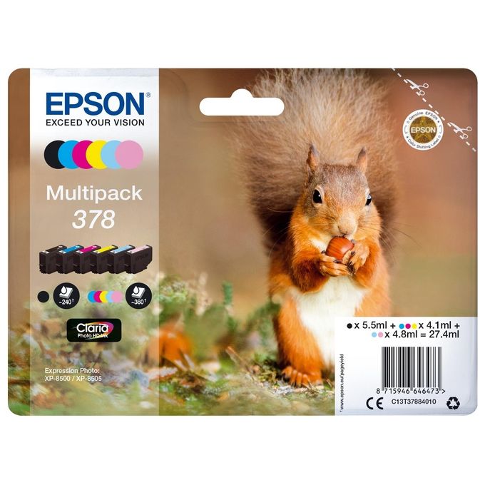 Epson Multipack 378 scoiattolo 6 Colori Capacita' Standard per Xp-8500