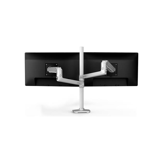 Ergotron 45-509-216 LX Series Braccio per 2 Monitor da Scrivania con Polo Alto Regolabile Altezza 33 cm Inclinazione 5-70° Rotazione 360° VESA 75x75 100x100 mm colore Bianco
