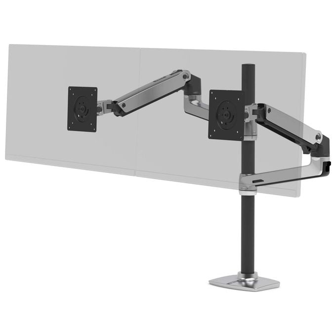 Ergotron 45-549-026 LX Series Braccio per Due Monitor Regolabile Altezza 0-330 mm Inclinazione 5-75° Rotazione 360° colore Alluminio