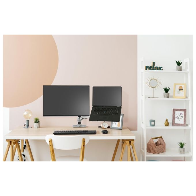 Ergotron 45-549-026 LX Series Braccio per Due Monitor Regolabile Altezza 0-330 mm Inclinazione 5-75° Rotazione 360° colore Alluminio