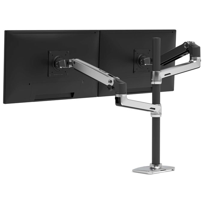 Ergotron 45-549-026 LX Series Braccio per Due Monitor Regolabile Altezza 0-330 mm Inclinazione 5-75° Rotazione 360° colore Alluminio