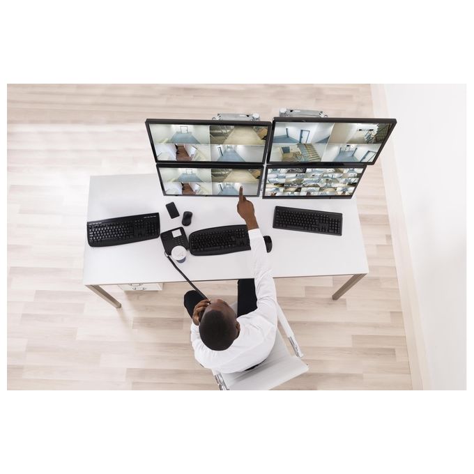 Ergotron 45-549-026 LX Series Braccio per Due Monitor Regolabile Altezza 0-330 mm Inclinazione 5-75° Rotazione 360° colore Alluminio